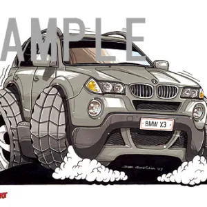 【KOOLART】BMW X3（銀）のイラスト P2154
