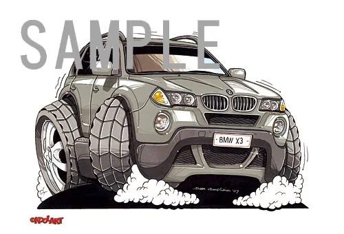 【KOOLART】BMW X3（銀）のイラスト P2154