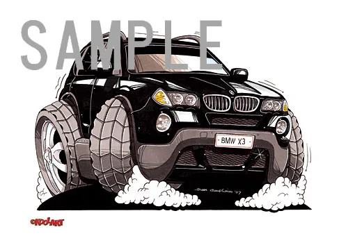 【KOOLART】BMW X3（黒）のイラスト P2155