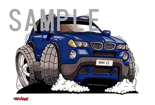 【KOOLART】BMW X3（青）のイラスト P2156