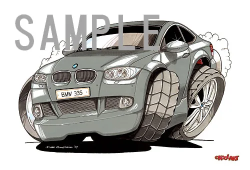【KOOLART】BMW E92 クーペ（銀）のイラスト P2174