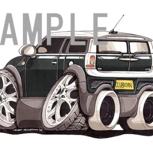 【KOOLART】BMWミニ ニューミニ・クラブマン（黒）のイラスト P2381