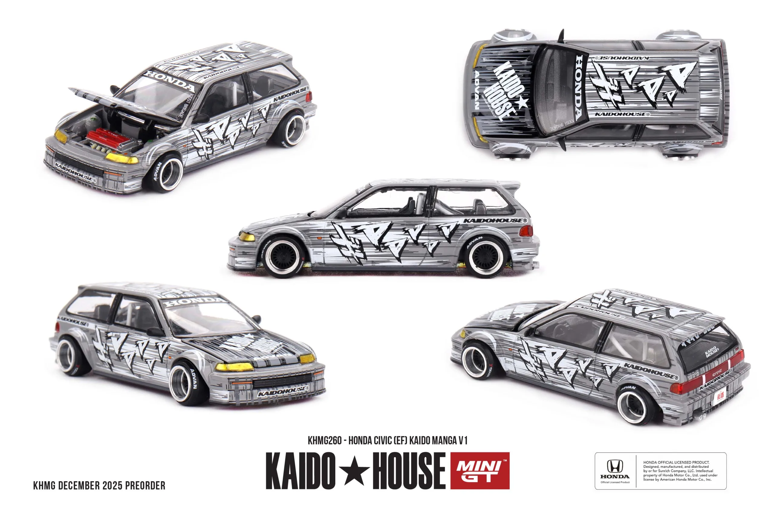 1/64 Honda シビック EF Kaido マンガ V1(左ハンドル) KHMG260 - 画像 (2)