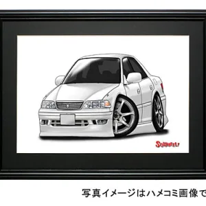 【SQWHEEL】マークⅡ（JZX100・白）のイラスト S0049W