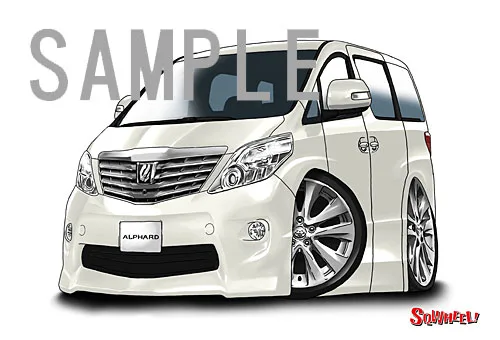 【SQWHEEL】アルファード（２代目・白）のイラスト S0054W - 画像 (2)