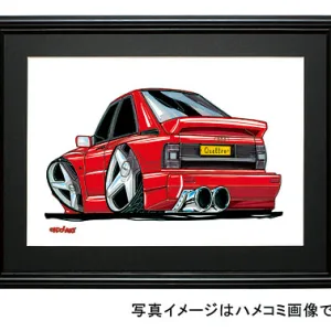【KOOLART】アウディ クアトロLWB（赤・後ろ）のイラスト P0142