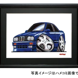 【KOOLART】BMW E30（青・前）のイラスト P0580