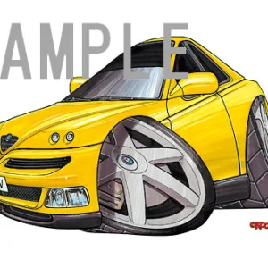 【KOOLART】アルファロメオ GTV（黄色）のイラスト P0350