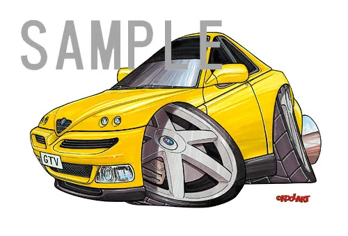 【KOOLART】アルファロメオ GTV（黄色）のイラスト P0350