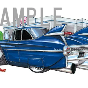 【KOOLART】キャデラック COUPE DE VILLE BLUE WHITE ROOF のイラスト P0489