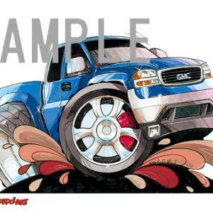 【KOOLART】GMC シエラ（青） のイラスト P1135
