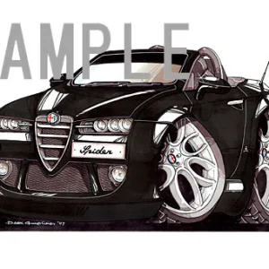 【KOOLART】アルファロメオ スパイダー （黒） のイラスト P2349