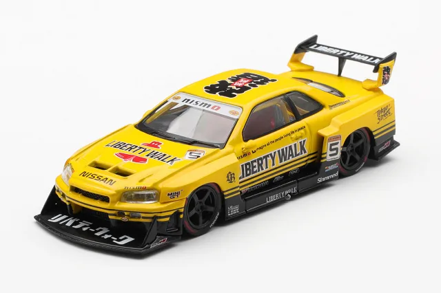 1/64 Nissan LB-ER34 Super Silhouette スカイライン スポーツイエロー(右ハンドル) MGT01182-R - 画像 (2)