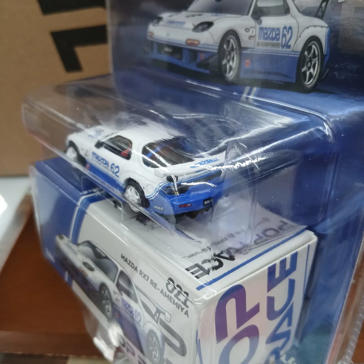 POP RACE x Enigma 1/64 マツダ RX-7 FD3S ブルー/ホワイト PRE021 - 画像 (5)