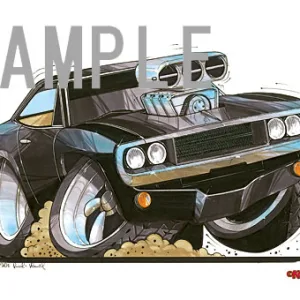 【KOOLART】 ダッジ・チャージャー 1969 ワイルドスピード のイラスト P1584