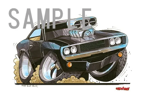 【KOOLART】 ダッジ・チャージャー 1969 ワイルドスピード のイラスト P1584