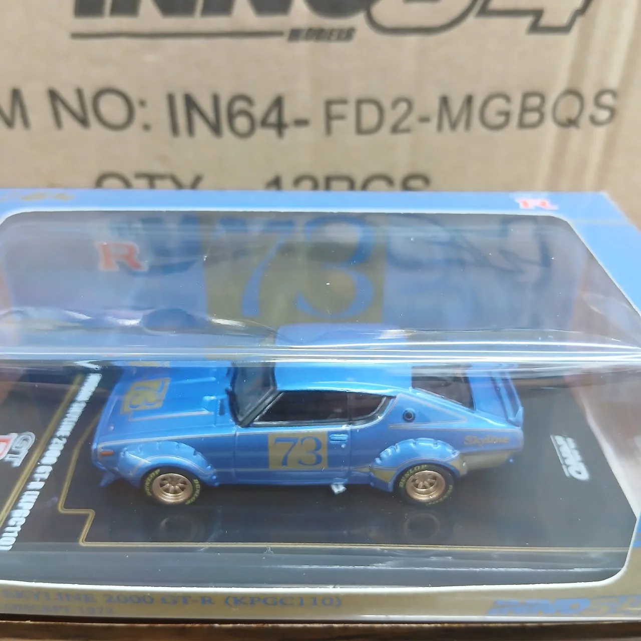 1/64 ニッサン スカイライン 2000 GT-R KPGC110 レーシング コンセプト 1972 ブルー ケンメリ IN64-KPGC110RC-BLU - 画像 (3)