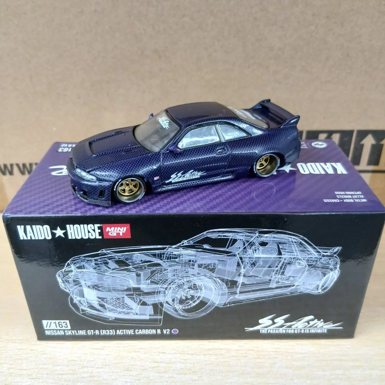 1/64 ニッサン スカイライン GT-R R33 アクティブ カーボン R V2(右