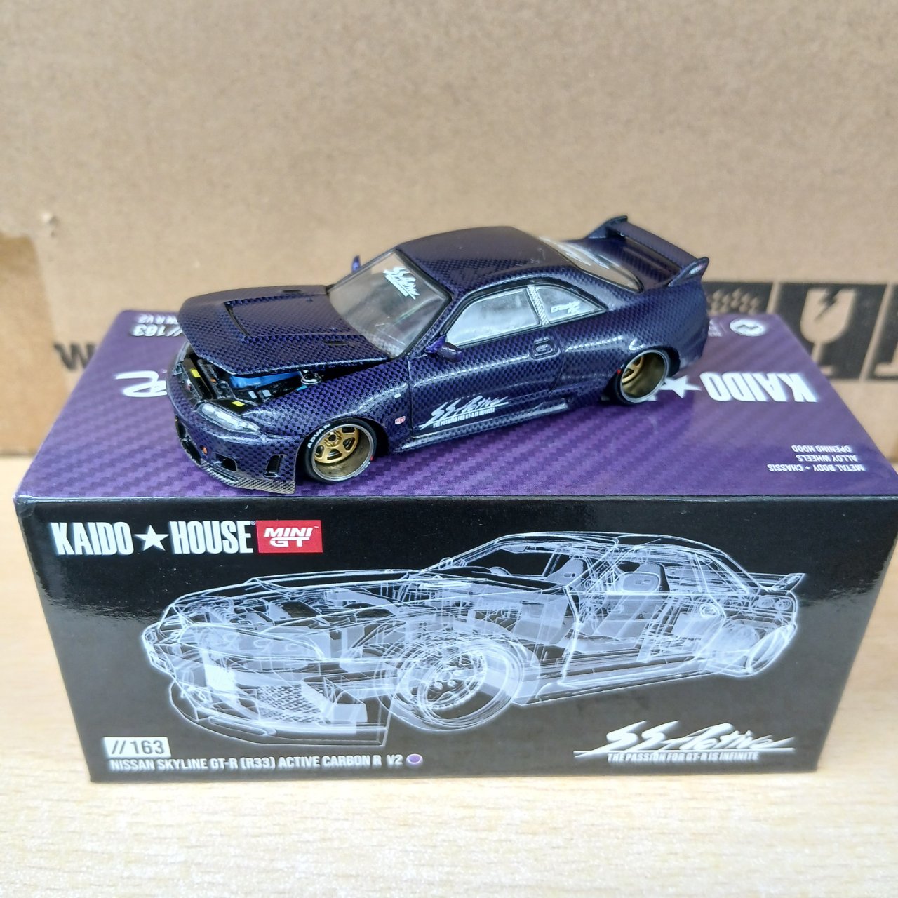 1/64 ニッサン スカイライン GT-R R33 アクティブ カーボン R V2(右