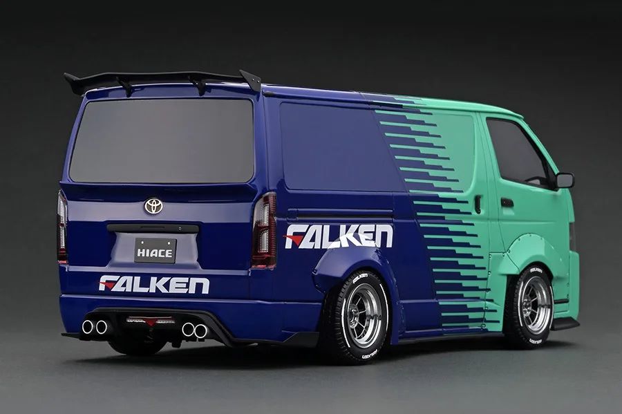 ignitionmodel 1/18 ティエスディ ワークス ハイエース グリーン ブルー IG2809 FALKEN - 画像 (3)