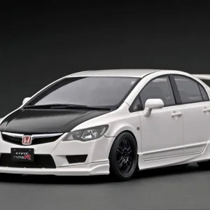 ignitionmodel 1/18 ホンダ シビック (FD2) タイプR ホワイト カーボンボンネット IG2827