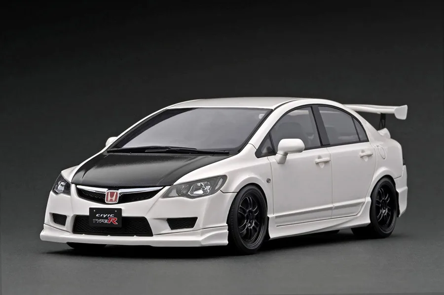ignitionmodel 1/18 ホンダ シビック (FD2) タイプR ホワイト カーボンボンネット IG2827