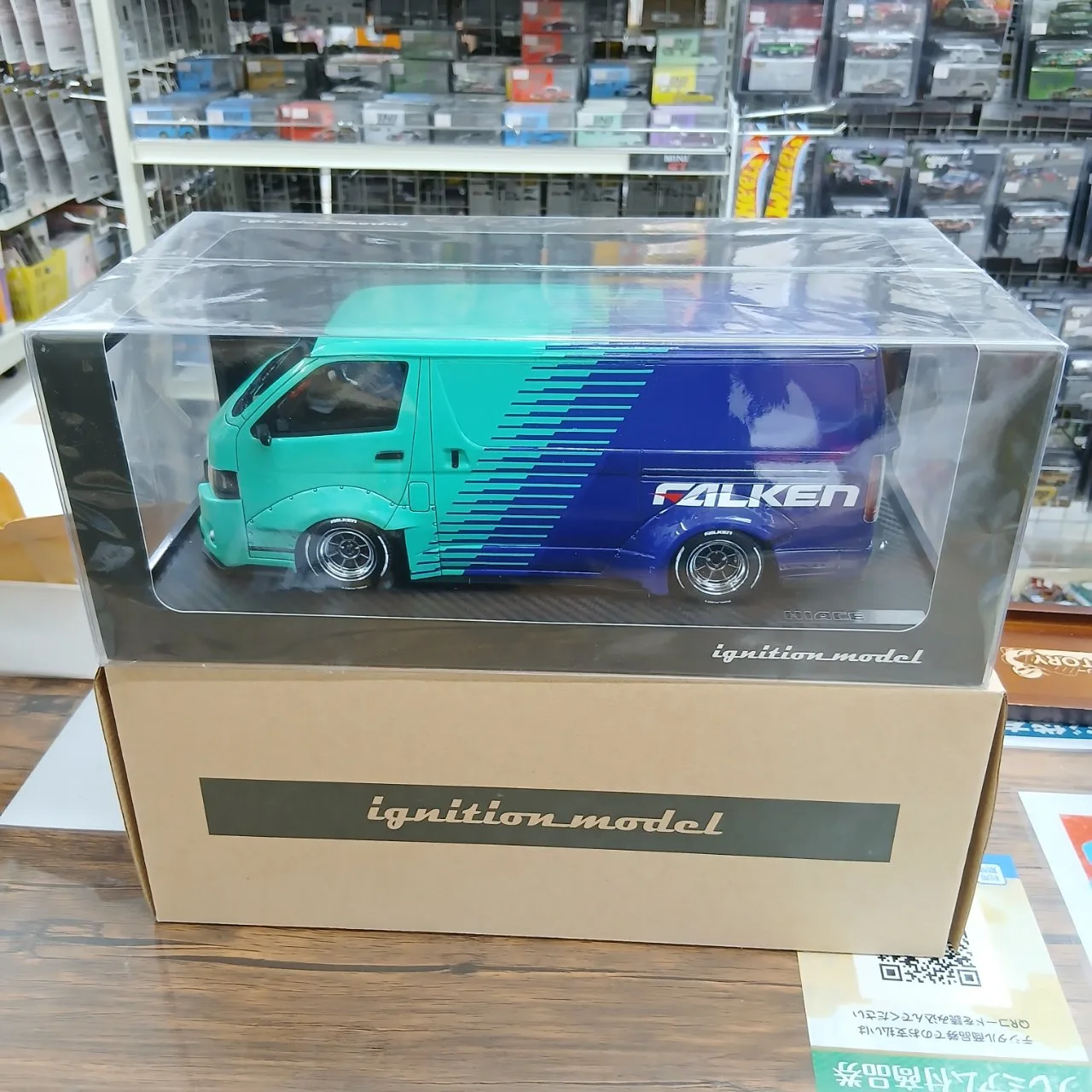 ignitionmodel 1/18 ティエスディ ワークス ハイエース グリーン ブルー IG2809 FALKEN - 画像 (4)